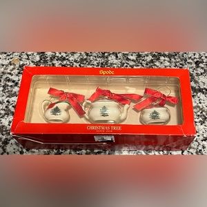 Retired Spode Christmas Tree Ornaments Set of 3 Teapot, Creamer, Sugar Porcelain